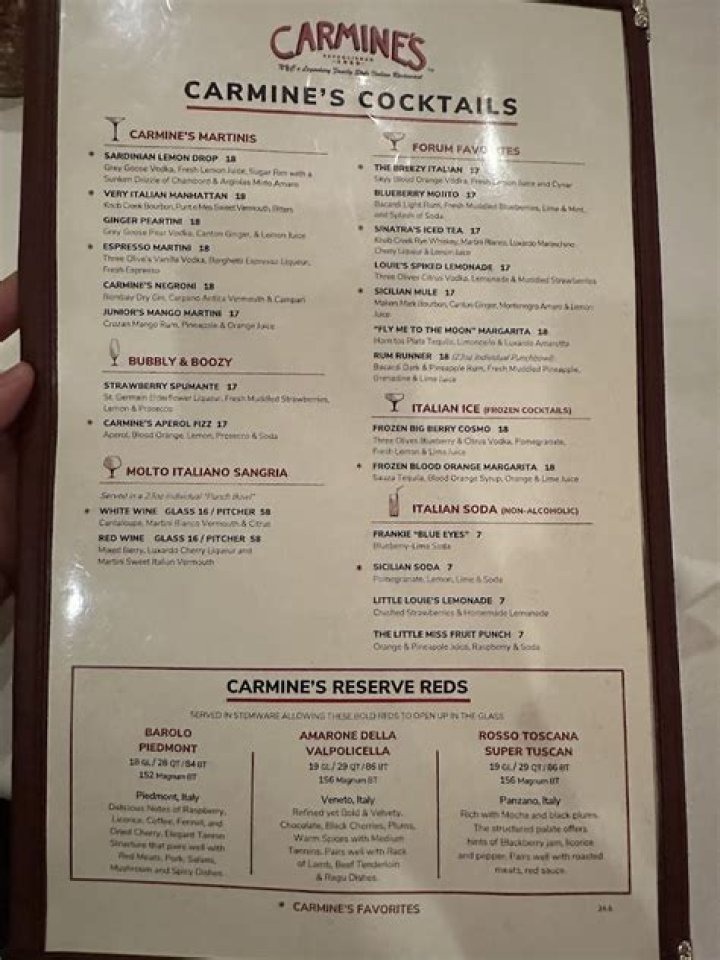 Carmines Menu Vegas: A Culinary Journey Through Italian Delights