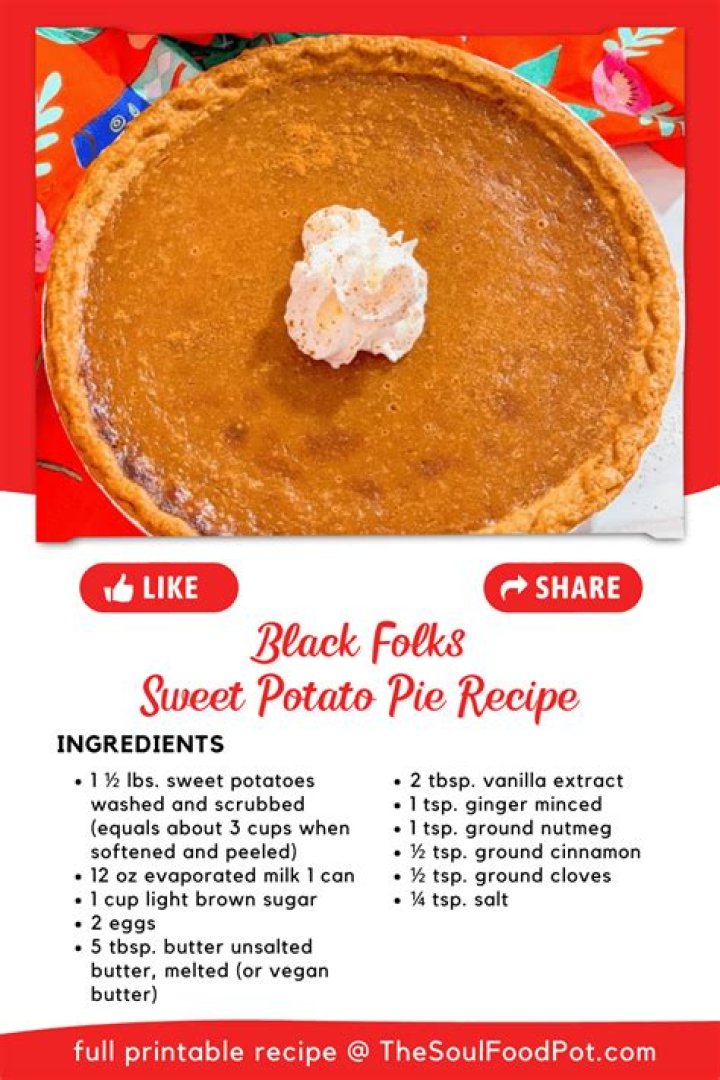 Delicious African American Recipe for Sweet Potato Pie: A Cultural Culinary Journey