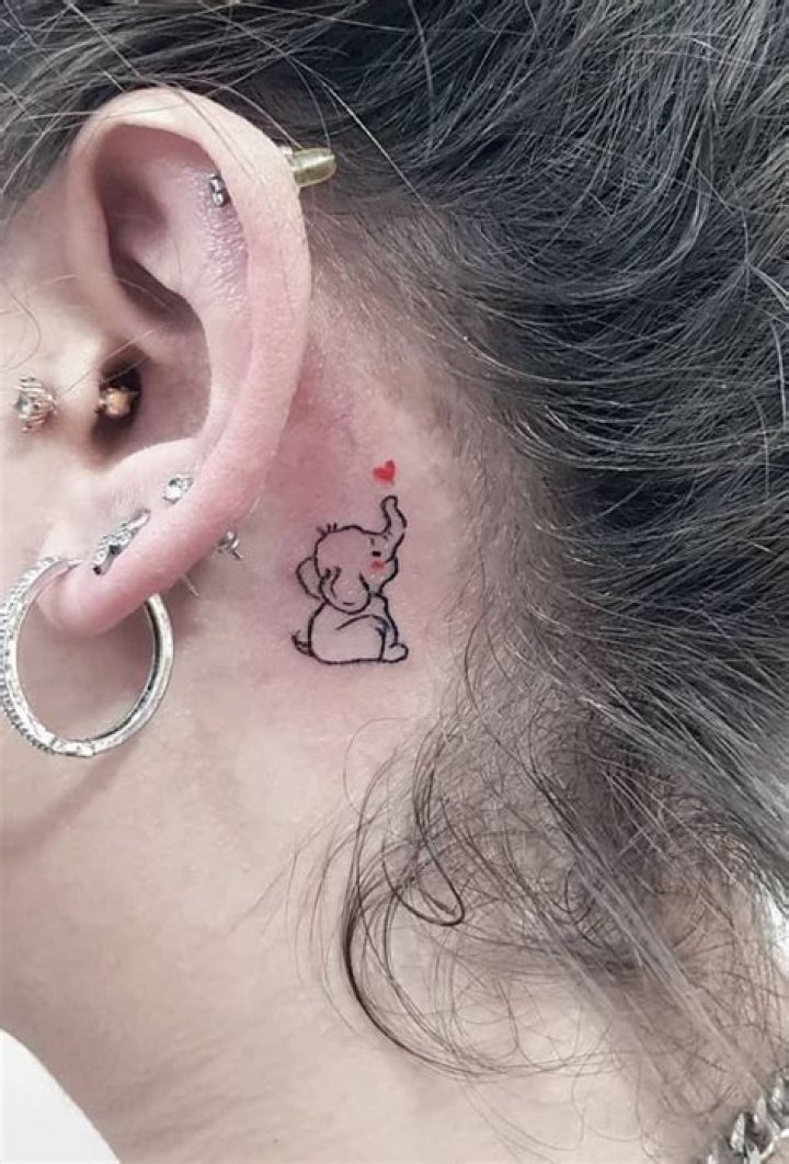 Elephant Tattoo Behind the Ear: A Symbol of Strength, Wisdom, and Individuality