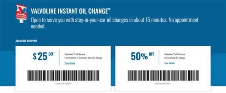 Valvoline Coupon: Save Big with $25 Synthetic Oil Change Price